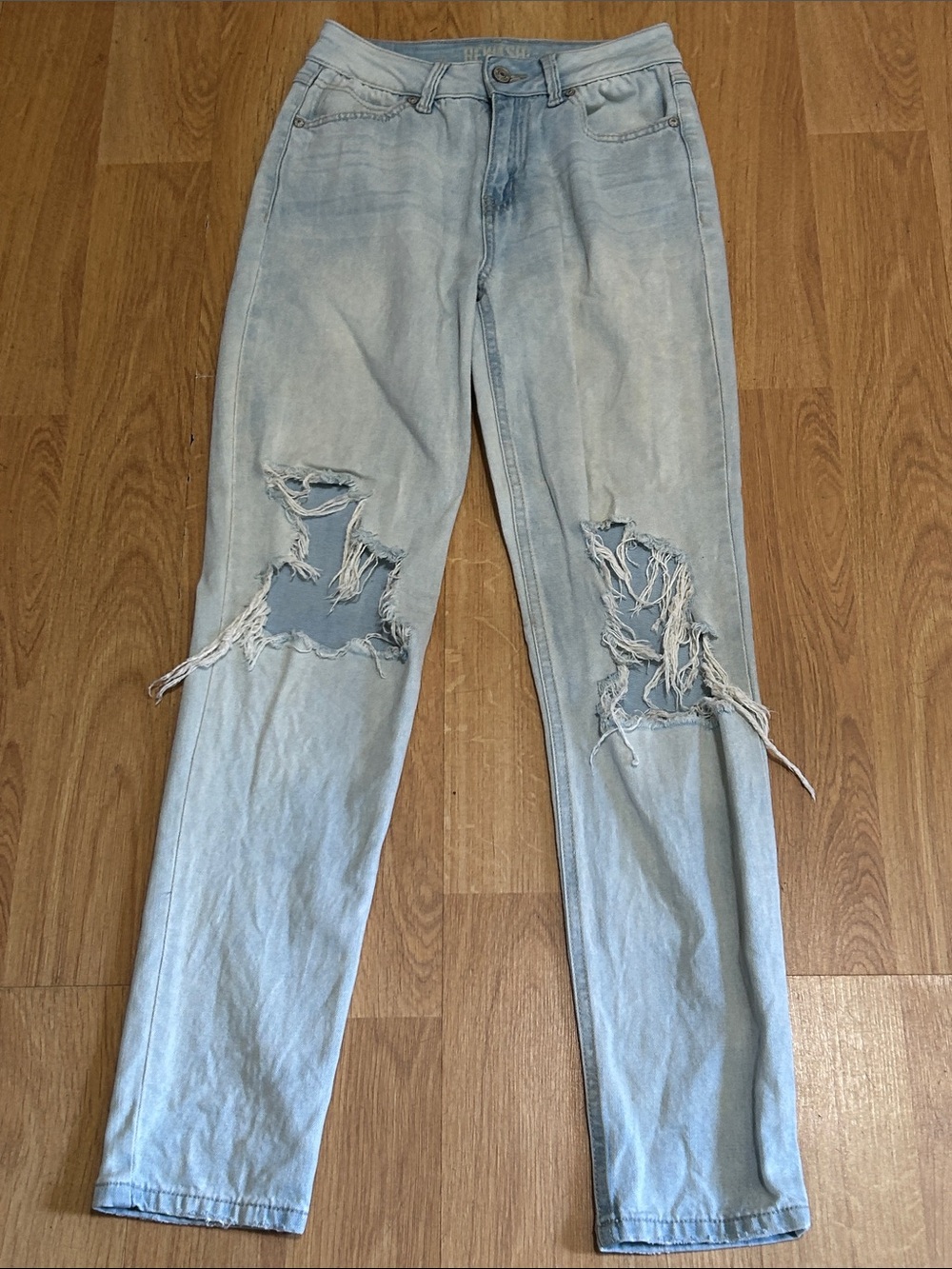 Rewash Light Blue High-Rise Real Curvy Distressed Jeans Size 1/25